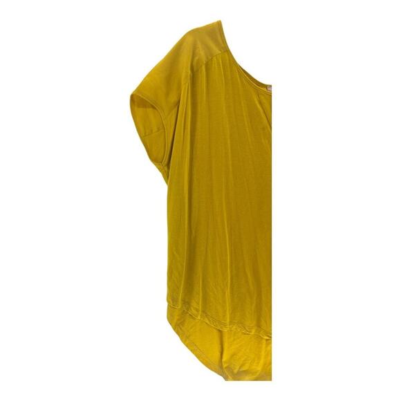 Philosophy Mustard Yellow Blouse Women's High Low Sheer Panel Relaxed Fit 2XL - Picture 3 of 5
